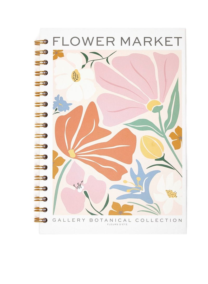 Prickly Pear Floral Spiral Notebook - Flower Market - Image 1