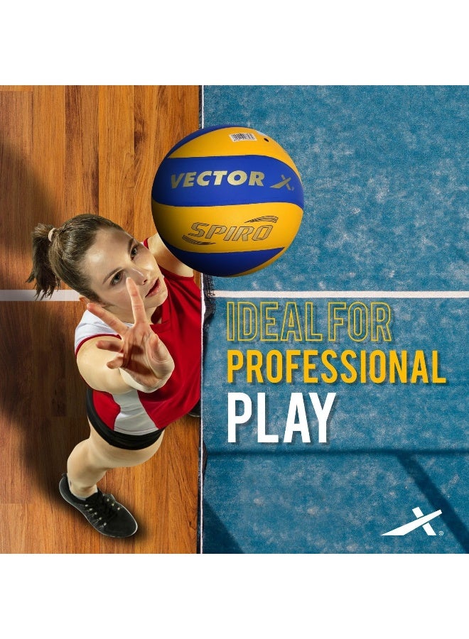 فيكتور أكس كرة طائرة فيكتور إكس سبيرو | مقاس ٤، متعددة الألوان، مصنوعة يدويًا من البولي يوريثان، ٨ ألواح، ناعمة الملمس، متينة، وخفيفة الوزن، مناسبة للعب الداخلي والخارجي. - Image 3