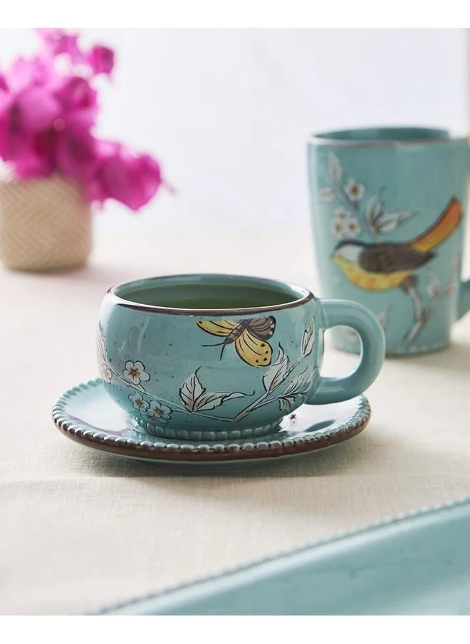 Chumbak Flora Bird Cup & Saucer Set