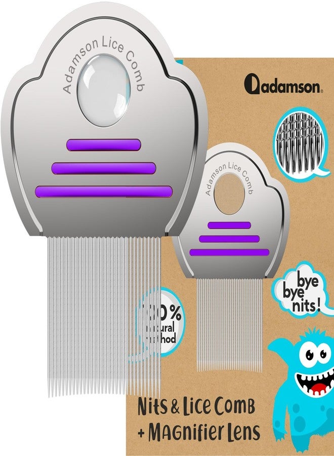 Adamson Lice Comb - Stainless Steel Lice Comb for Kids - Effective Nit Comb - Lice Combs for Thick Hair - Durable and Easy to Clean - Peine para Piojos y Liendres para Niñas - Image 1