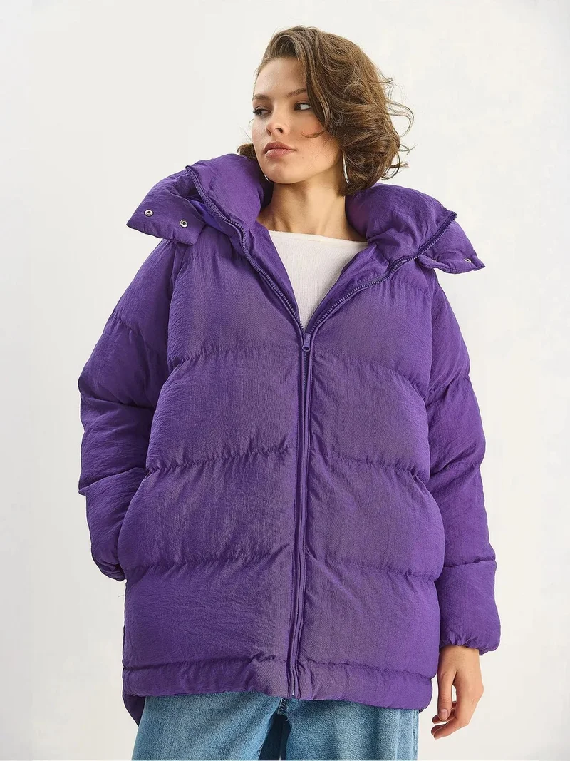 Bianco Lucci LUCCI Oversized Hooded Puffer Coat