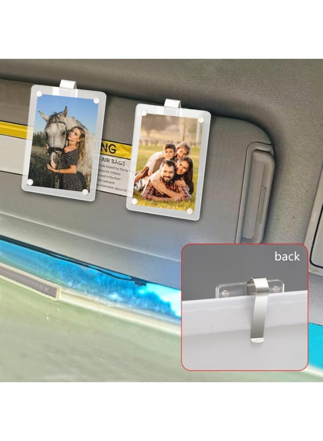 حامل صورة ل parasol السيارة، مقطتين مغناطيسيتين عالميتين لإضافة صورتك الخاصة - Image 1