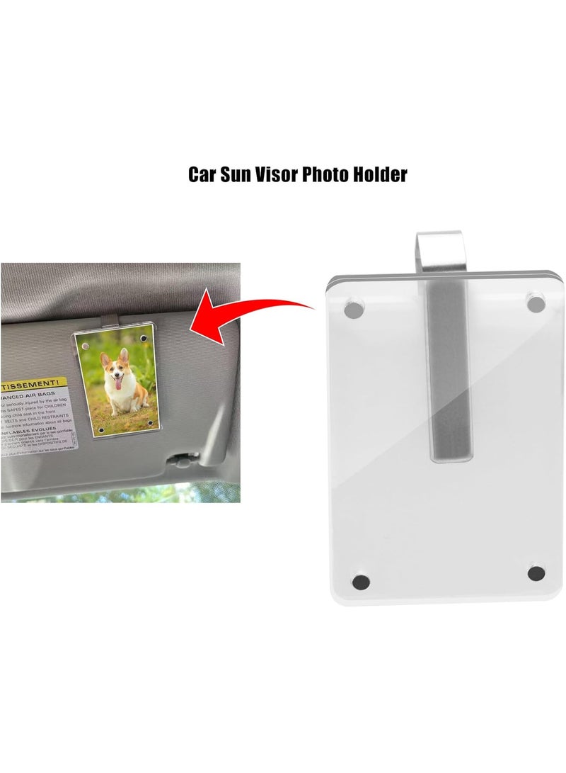 حامل صورة ل parasol السيارة، مقطتين مغناطيسيتين عالميتين لإضافة صورتك الخاصة - Image 3