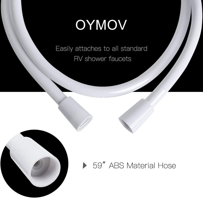 OYMOV RV Shower Head with Hose - Non-Metallic Outdoor RV Shower Kits Replacement with Pause Function for RVs, Fifth Wheels, Motor Homes, Travel Trailers, Campers, Boats, White - Image 3