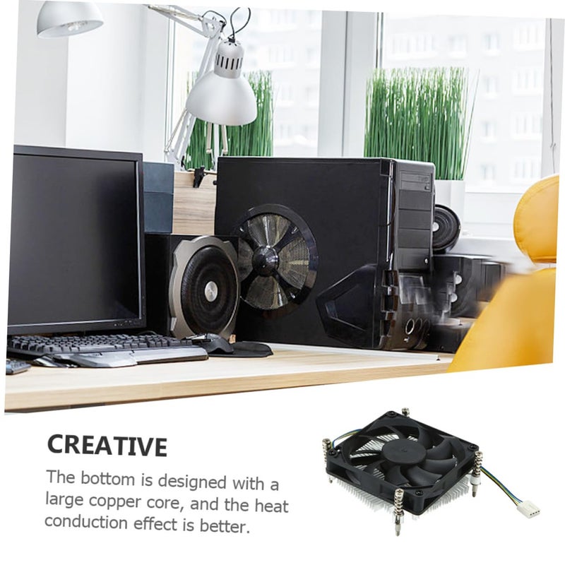 Low Profile CPU Air Cooler with Aluminum Copper Core Radiator Fan for Efficient Computer Heat Dissipation - Image 4