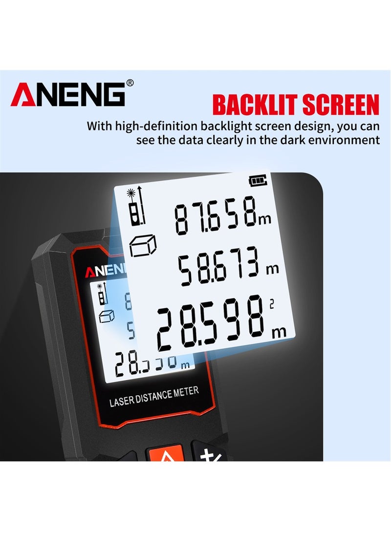 مقياس البعد بالليزر رقمي 40/60/80/100 ملم + مستوى فقاعة يدوي LCD + قياس بيثاغورسي وتحويل وحدات. - Image 5