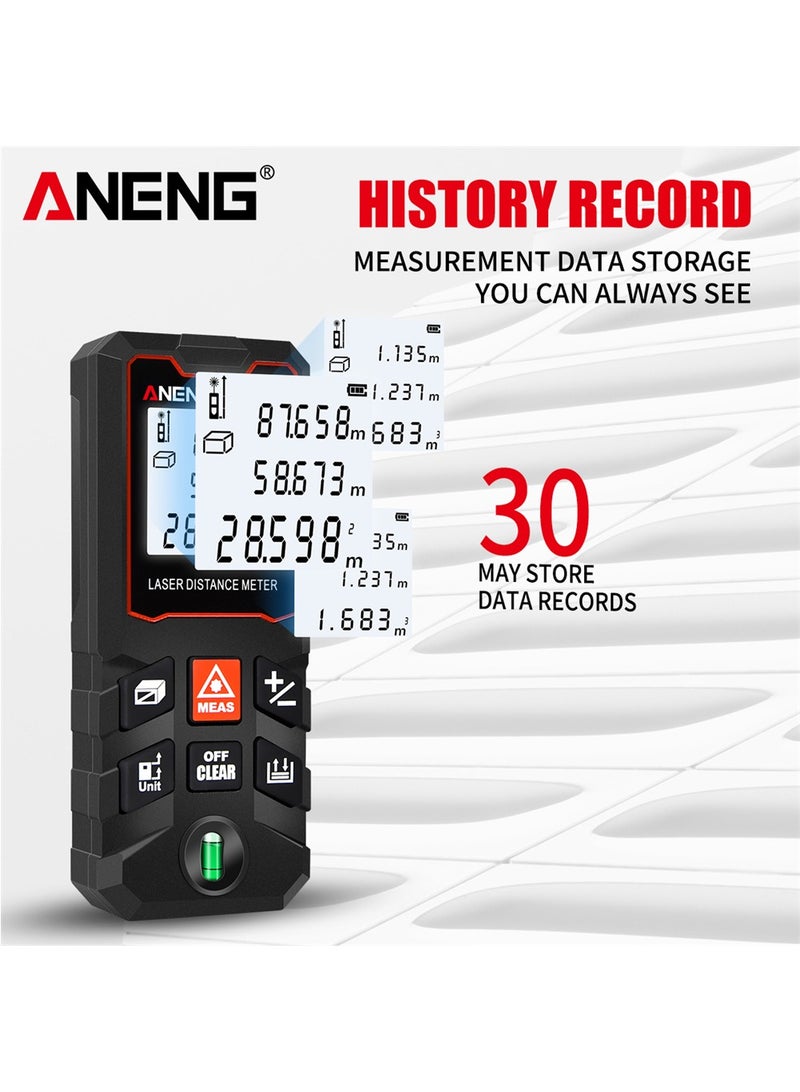 مقياس البعد بالليزر رقمي 40/60/80/100 ملم + مستوى فقاعة يدوي LCD + قياس بيثاغورسي وتحويل وحدات. - Image 4