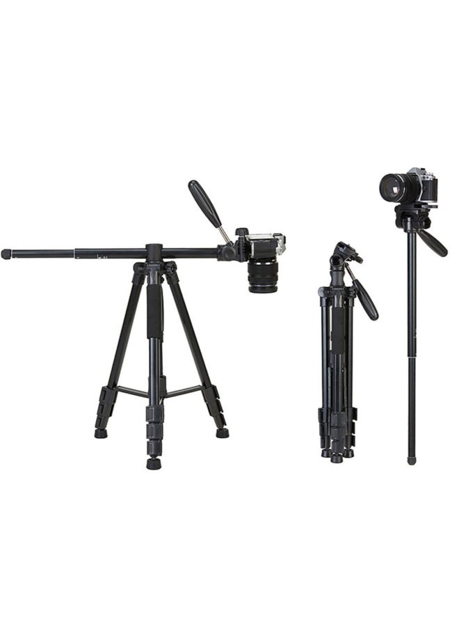 MUDISO Professional Aluminium Tripod Monopod for All DSLR Cameras Lightweight Tripod Stand 360 degree 3 way Head Travel Phone Stand Aluminum (KP-2274) - Image 1