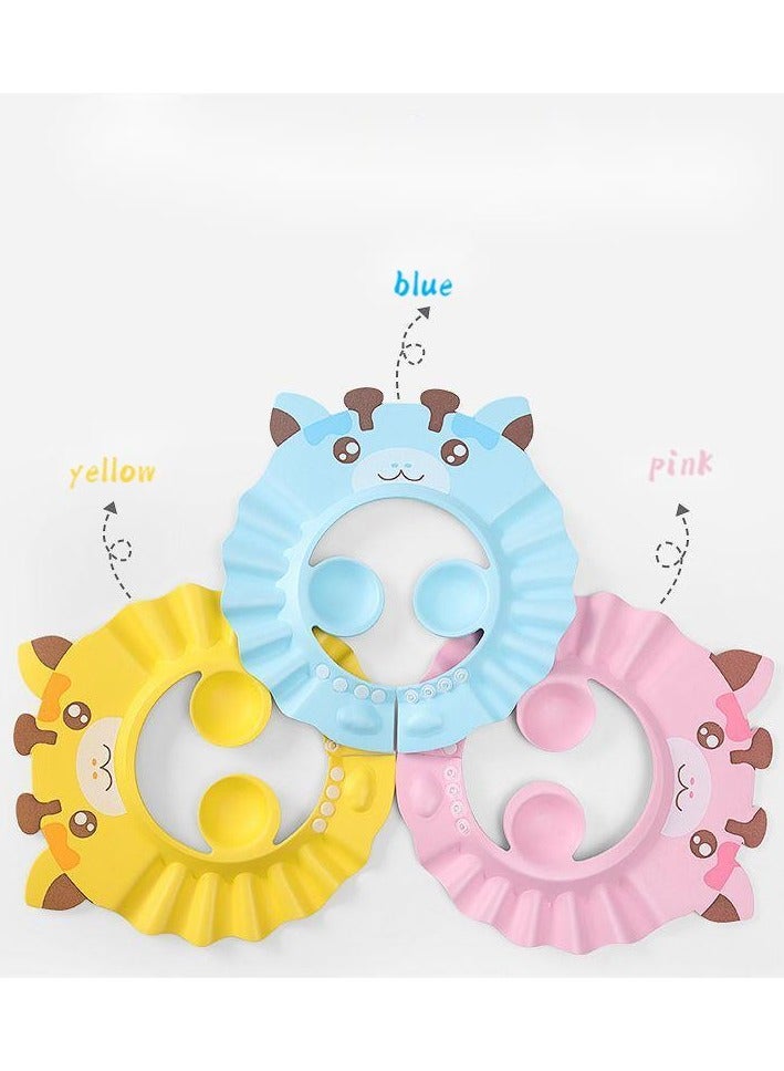 Bebiland 3 Pcs Baby Shower Cap, Adjustable Shampoo Visor Bath Hat, Infants Soft Protection Safety, Protect Ear Eye Baby Hair Washing Aids for Baby Toddler Children Kids (Blue Pink Yellow) - Image 5