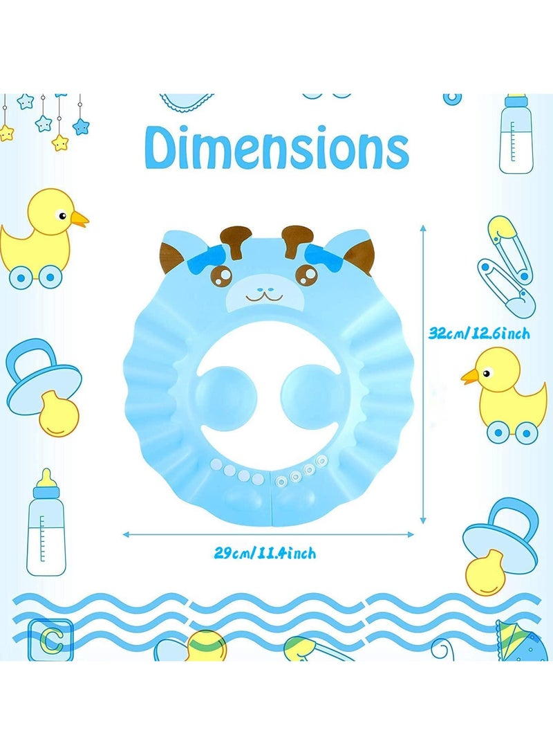 Bebiland 3 Pcs Baby Shower Cap, Adjustable Shampoo Visor Bath Hat, Infants Soft Protection Safety, Protect Ear Eye Baby Hair Washing Aids for Baby Toddler Children Kids (Blue Pink Yellow) - Image 2