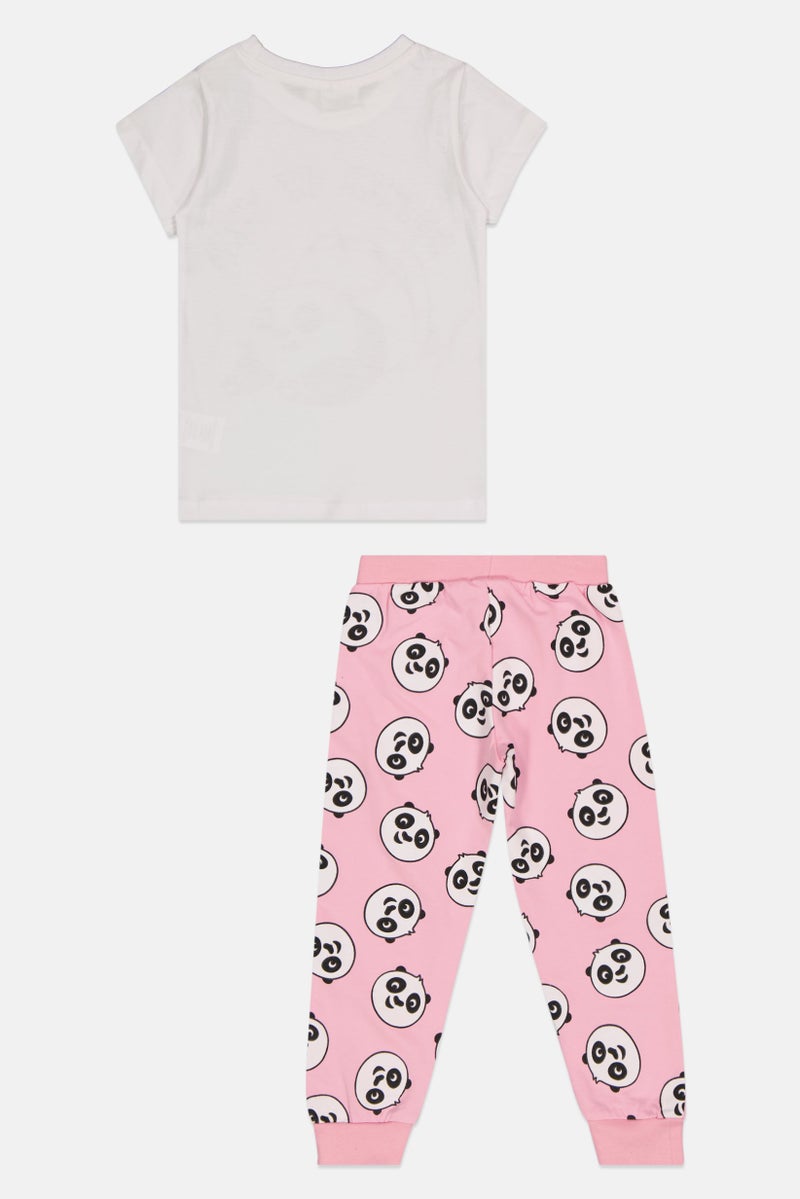 DreamWorks Kids Girl 2 Pcs Short Sleeve Graphic Print Pyjama Set, Pink - Image 2