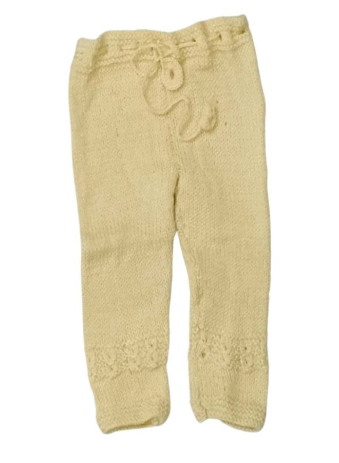 Cute Collection Hand Knitted New Born Baby Woolen Sweater with Pyjami Cap and Pair of Booties 6 to 12 Months Baby Boys and Girls Yellow Color - Image 5