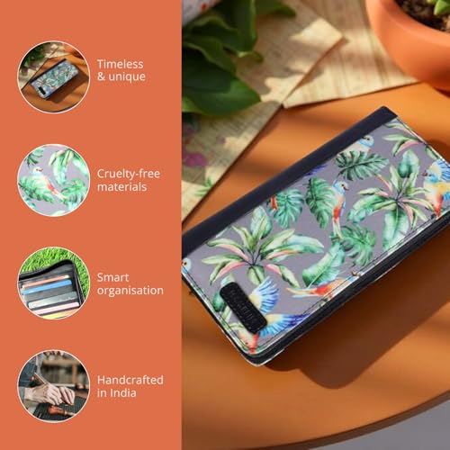 HAMELIN Unisex Vegan Leather Passport Holder |RFID Blocking Technology|Passport Holder For Family 4|Travel Organiser,Pasport Pouch Case for Men,Women|4 Pasport Cover Slots & 8 Card Slots|Lilac Flutter - Image 5