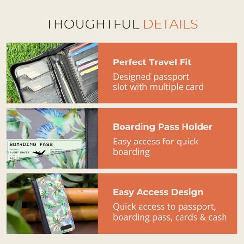 HAMELIN Unisex Vegan Leather Passport Holder |RFID Blocking Technology|Passport Holder For Family 4|Travel Organiser,Pasport Pouch Case for Men,Women|4 Pasport Cover Slots & 8 Card Slots|Lilac Flutter - Image 3