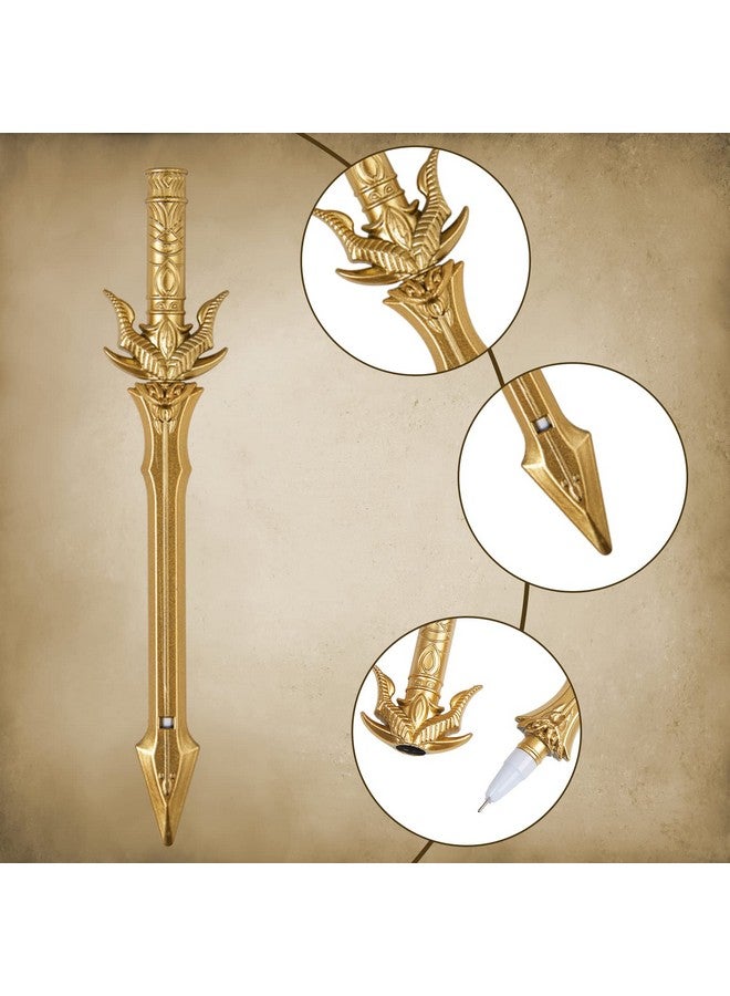 Yexiya Ancient Sword Pens Set Gel Ink Novelty Fun Cool Sword Pens Plastic Gel Ink Pens Cool Pens for Christmas Birthday Party Presents and Writing Random Style - Image 3