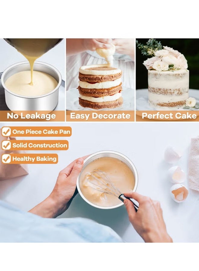 6 Inch Round Bottom Cake Mould Non-Stick Pan Anodized Aluminum Alloy Fixed Bottom Baking Perfect for Cake Decorating and Baking Accessories  - Image 5