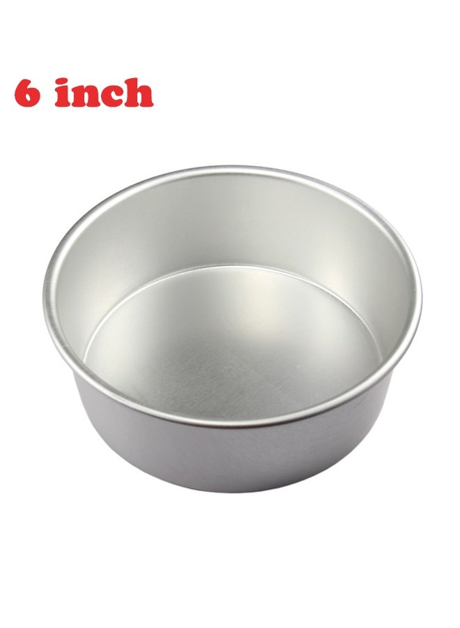 6 Inch Round Bottom Cake Mould Non-Stick Pan Anodized Aluminum Alloy Fixed Bottom Baking Perfect for Cake Decorating and Baking Accessories  - Image 1