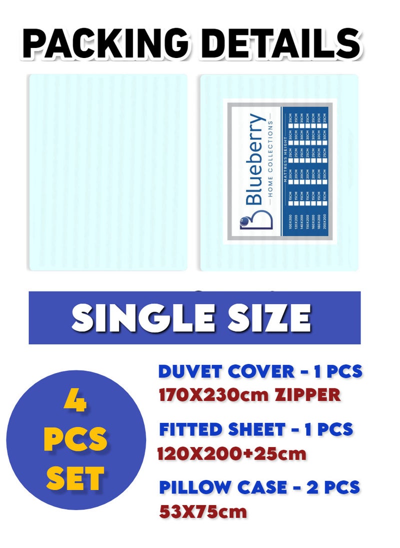 Blueberry 4 Pieces Single Size Duvet Cover Set - Image 2