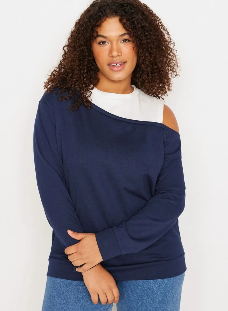 ترينديول كيرف Crew Neck Knitted Sweatshirt
