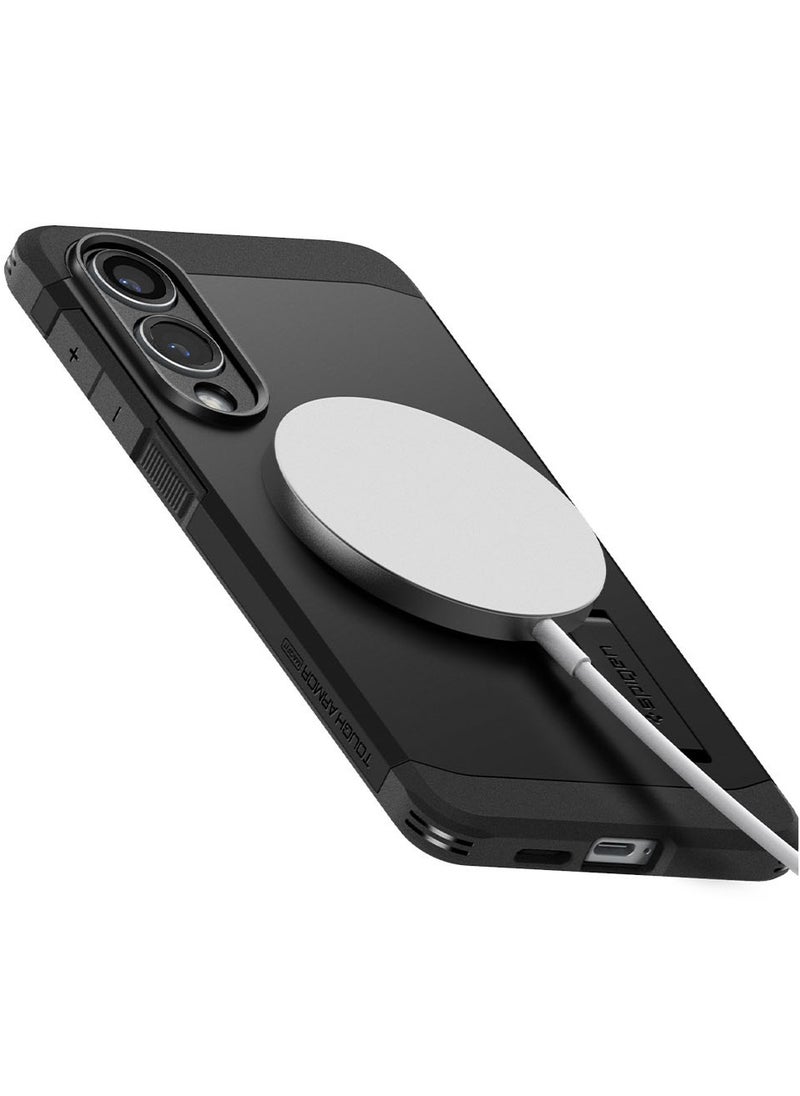 Spigen - Tough Armor MagFit AI for Samsung Galaxy S25 EDGE Case Cover with MagSafe - Black - Image 1