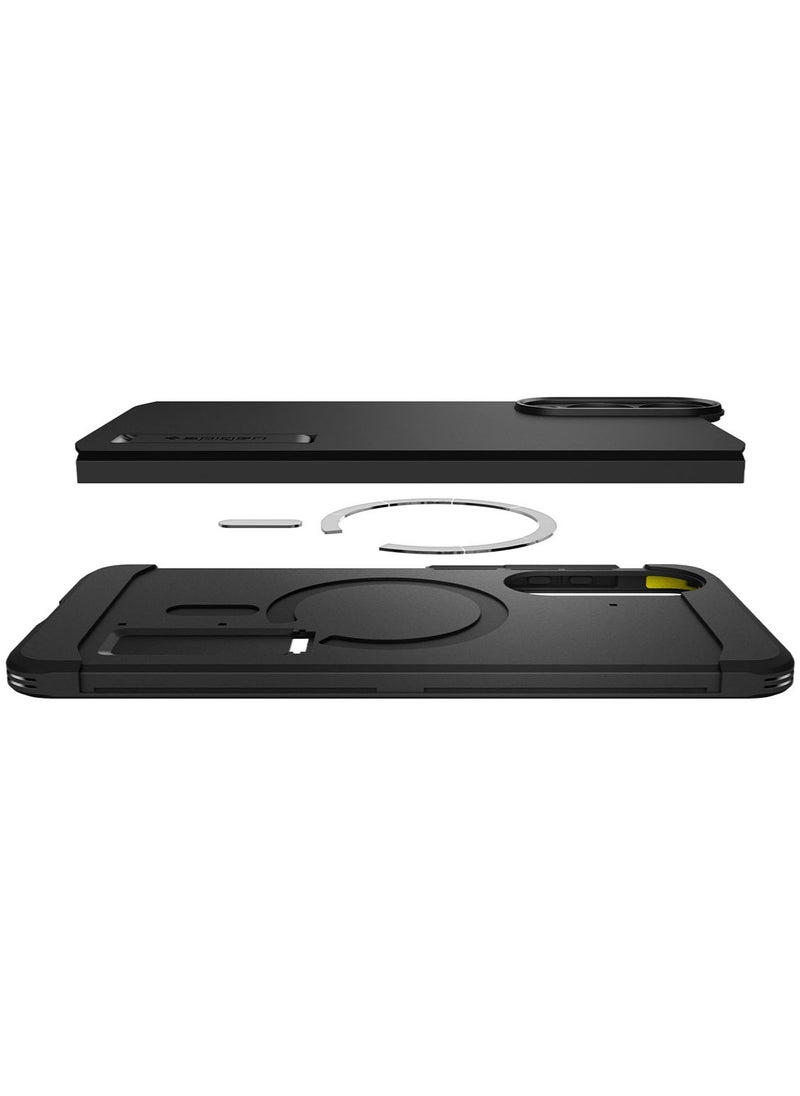Spigen - Tough Armor MagFit AI for Samsung Galaxy S25 EDGE Case Cover with MagSafe - Black - Image 1
