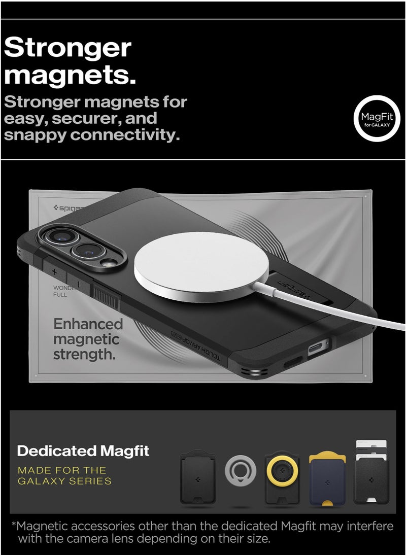 Spigen - Tough Armor MagFit AI for Samsung Galaxy S25 EDGE Case Cover with MagSafe - Black - Image 1
