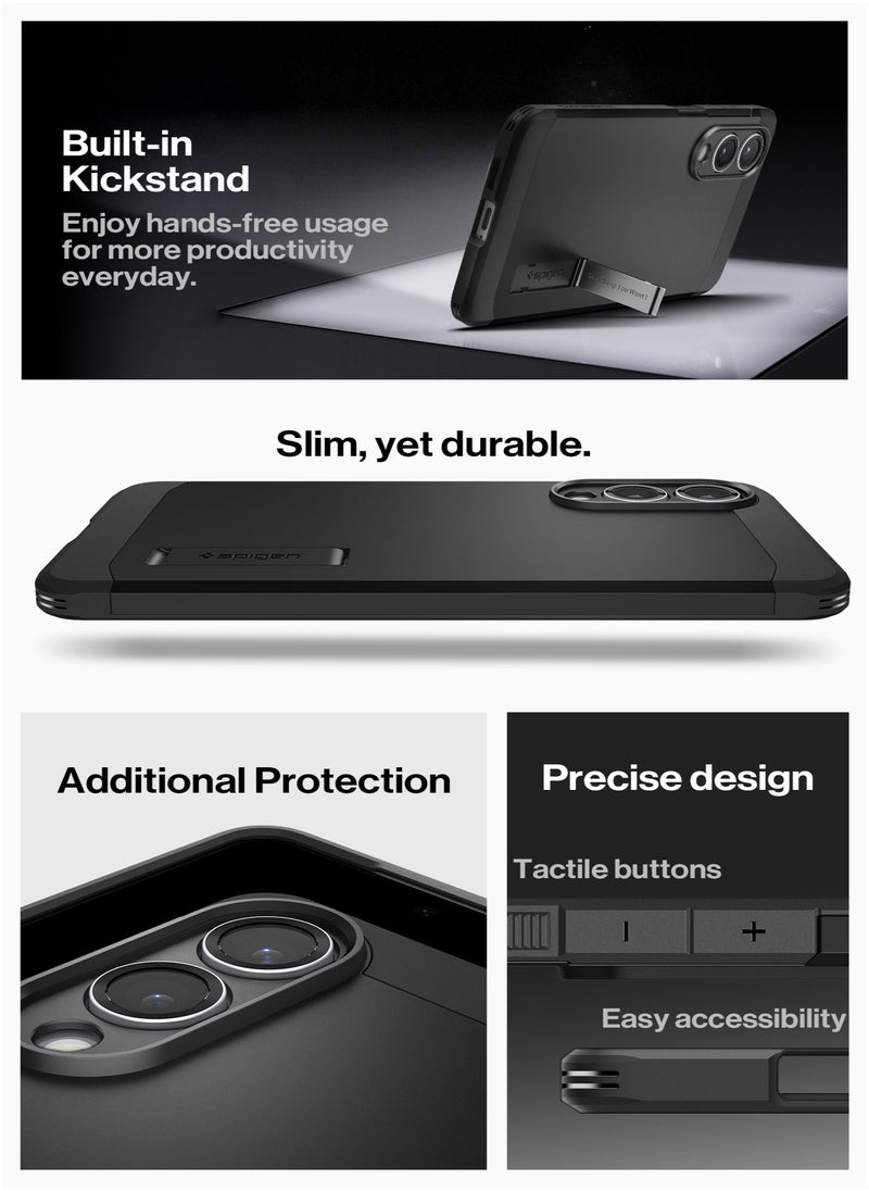 Spigen - Tough Armor MagFit AI for Samsung Galaxy S25 EDGE Case Cover with MagSafe - Black - Image 1