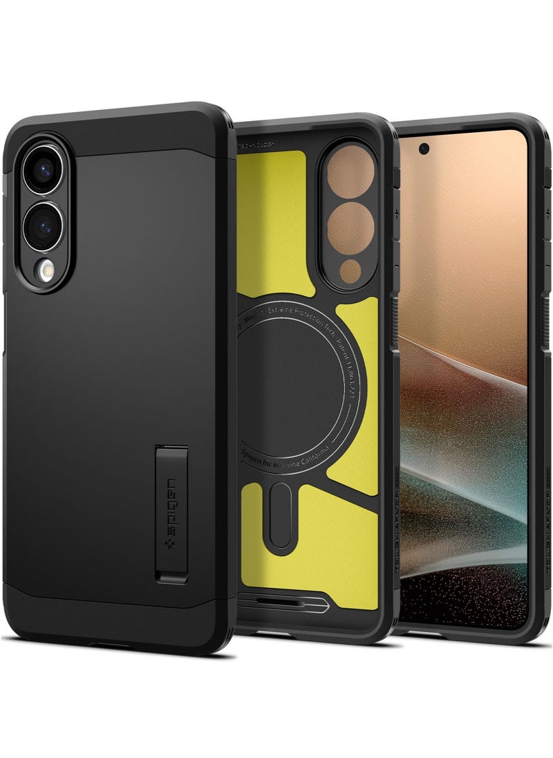 Spigen - Tough Armor MagFit AI for Samsung Galaxy S25 EDGE Case Cover with MagSafe - Black - Image 1