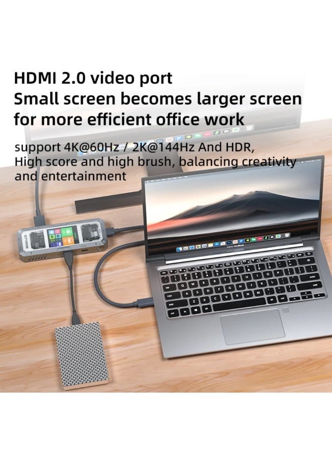 بيفا وصلة بيفا PIVA G71 الذكية 7 في 1 – أداء فائق وشحن سريع  PD 100W مع شاشة رقمية - Image 3