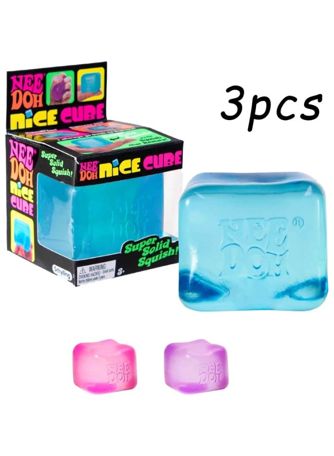 3PCS,Sensory Squeeze Toy with Super Solid Squish,Sensory Toy with a Super Solid Squish,Always Returns to its Square Shape,Ages 3 and Up,2.25" Cube - Image 1