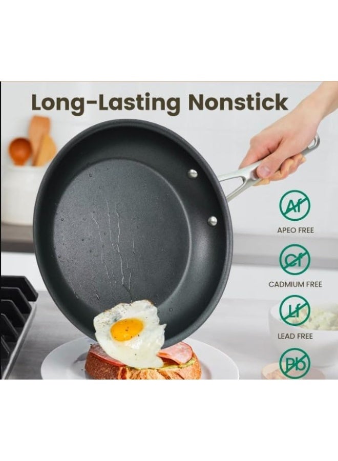 BS B&S BLACKPLUS Frypan High Tech Series – Non-Stick Induction Base Frying Pan with 1810 Inox Handle – Durable Cookware Kitchen Accessory – 32 cm - Image 3