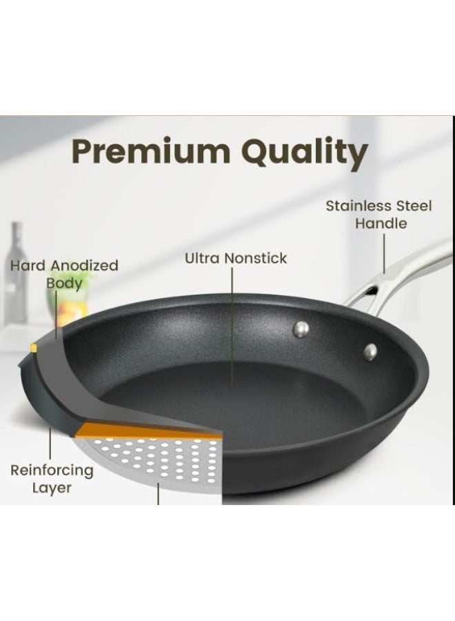 BS B&S BLACKPLUS Frypan High Tech Series – Non-Stick Induction Base Frying Pan with 1810 Inox Handle – Durable Cookware Kitchen Accessory – 32 cm - Image 4