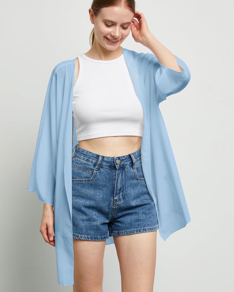 Argstar Women's Kimono Cardigans Casual Summer Tops Cover up Open Front Resort Wear/Beachwear - Image 3
