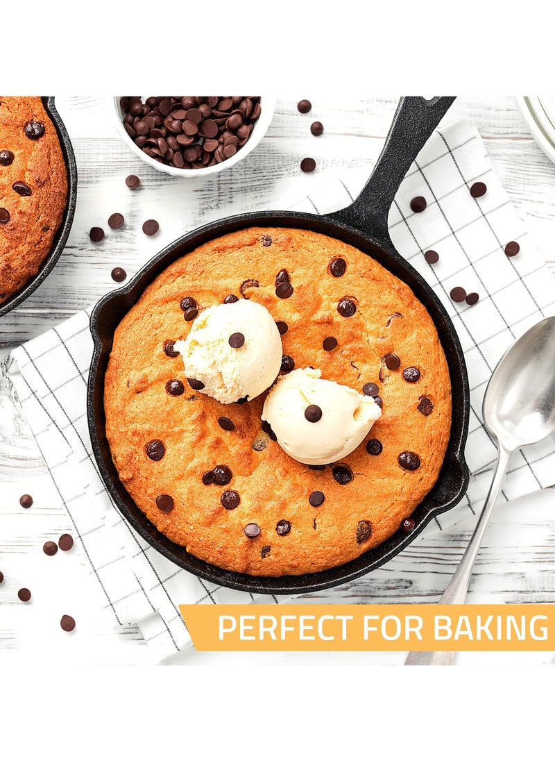 LKTOCAFT - Pre-Seasoned Cast Iron Skillet Set 3-Piece - Safe Non-Stick Frying Pans  - Ideal Cookware for Frying & Sautéing with Easy-Handle Design PFOA Free (6, 8, 10 Inch) - Image 1