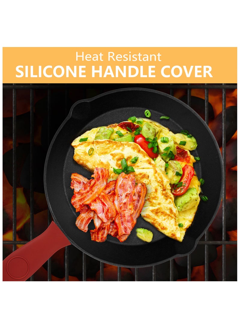 LKTOCAFT - Pre-Seasoned Cast Iron Skillet Set 3-Piece - Safe Non-Stick Frying Pans  - Ideal Cookware for Frying & Sautéing with Easy-Handle Design PFOA Free (6, 8, 10 Inch) - Image 1