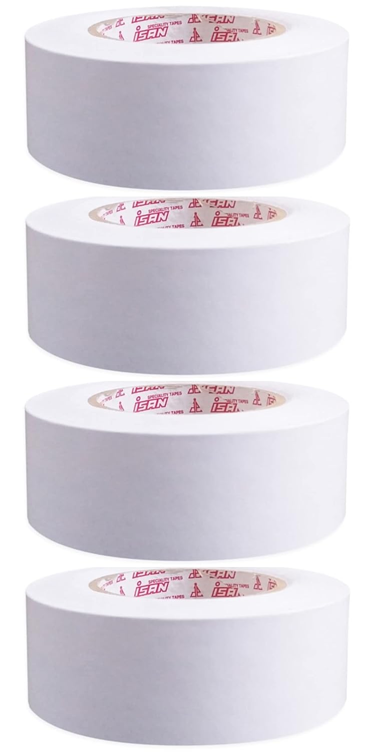 ISAN ISAN Tissue Tape Duoble Sided Width 48mm 2 Approx X Length 20 Meters 4 Pcs for Crafting Pasting Scrapbooking Gift Wrapping DIY projects - Image 1