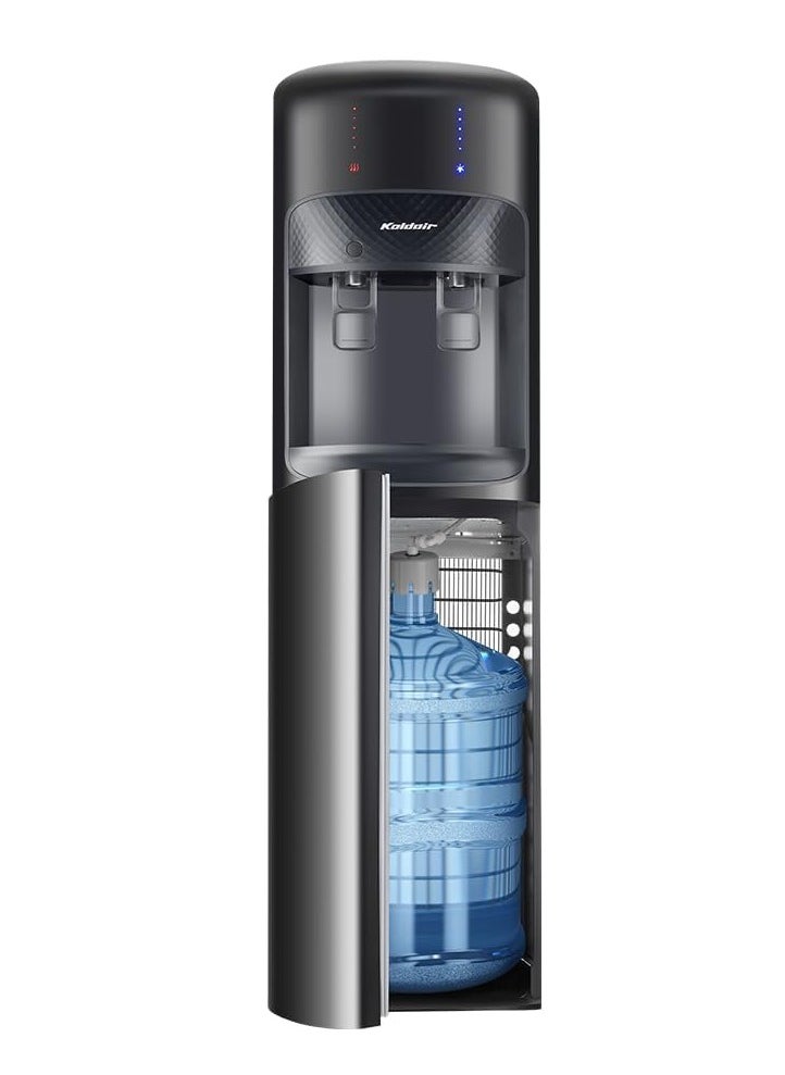 Koldair Water Dispenser Bottom Load Type A With Adavanced Functionality, LED Indicators For Operating, Cooling, Heating, and Water Level, Two Taps Hot And Cold, Black