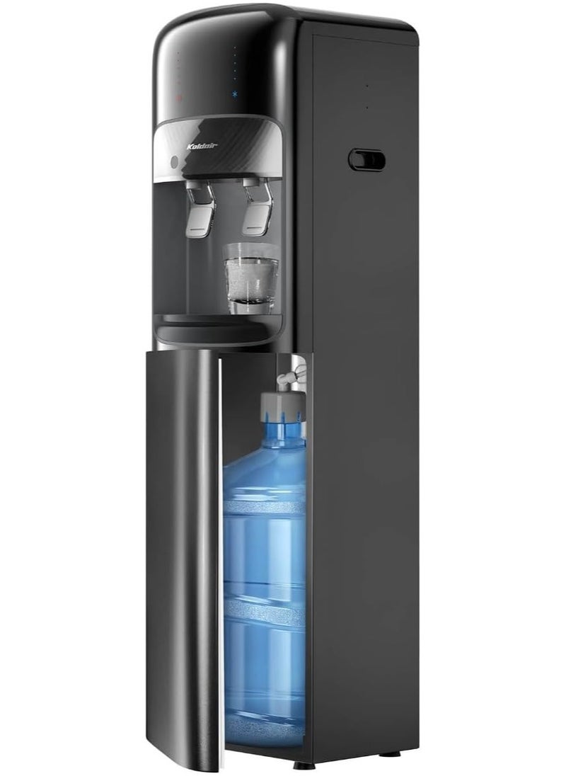 Koldair Water Dispenser Bottom Load Type A With Adavanced Functionality, LED Indicators For Operating, Cooling, Heating, and Water Level, Two Taps Hot And Cold, Black