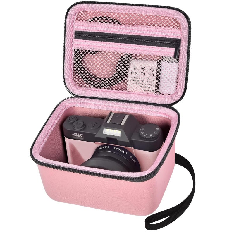 Comecase Vlogging Camera Case Compatible with for Duluvulu/for VJIANGER/for JGIPL/for TEBNGIHNM 4K Digital Cameras for Youtube. Vlog Camera Carrying Storage for Lens, Cable and Other Accessories - Pink - Image 1