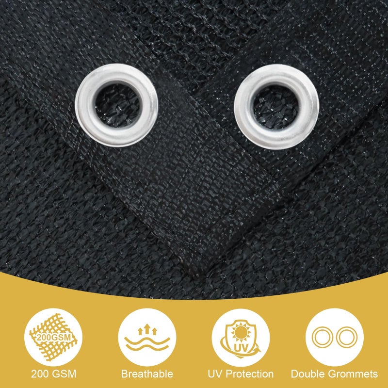 Shade&Beyond 90% Sun Shade Cloth with Grommets, 8' X 10' Pergola Shade Cover Canopy, Mesh Tarp Sun Screens for Patio, Outdoor, Garden, Backyard, Black - Image 5