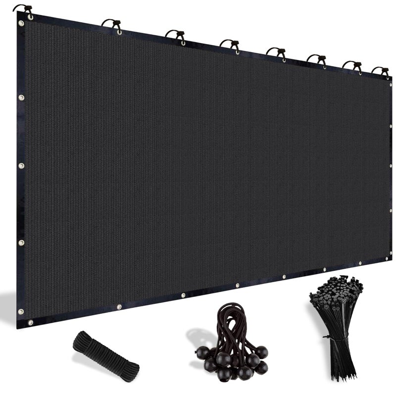 Shade&Beyond 90% Sun Shade Cloth with Grommets, 8' X 10' Pergola Shade Cover Canopy, Mesh Tarp Sun Screens for Patio, Outdoor, Garden, Backyard, Black - Image 1
