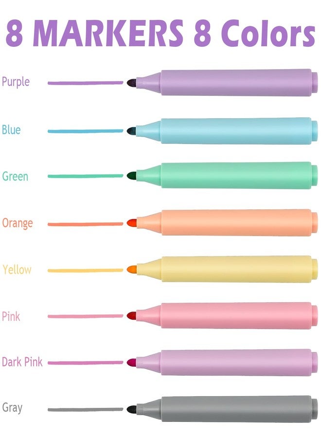 Ddaowanx Dry Erase Markers,Aesthetic Erasable Whiteboard Marker,Assorted Colors,Gifts for Teen Girls School Supplies(8) - Image 4