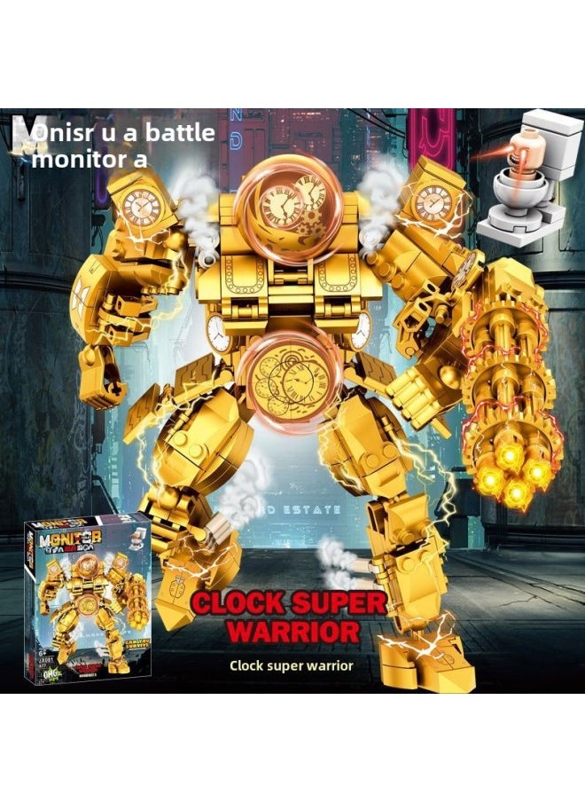 Generic - Titan TV Man Building Blocks Toilet Man Battle Monitor Man Fit Mecha Assembled Toys-Color:Gatling Monitor + Red Lotus Sword Demon + 3 Characters Comes With Disassembler - Image 1