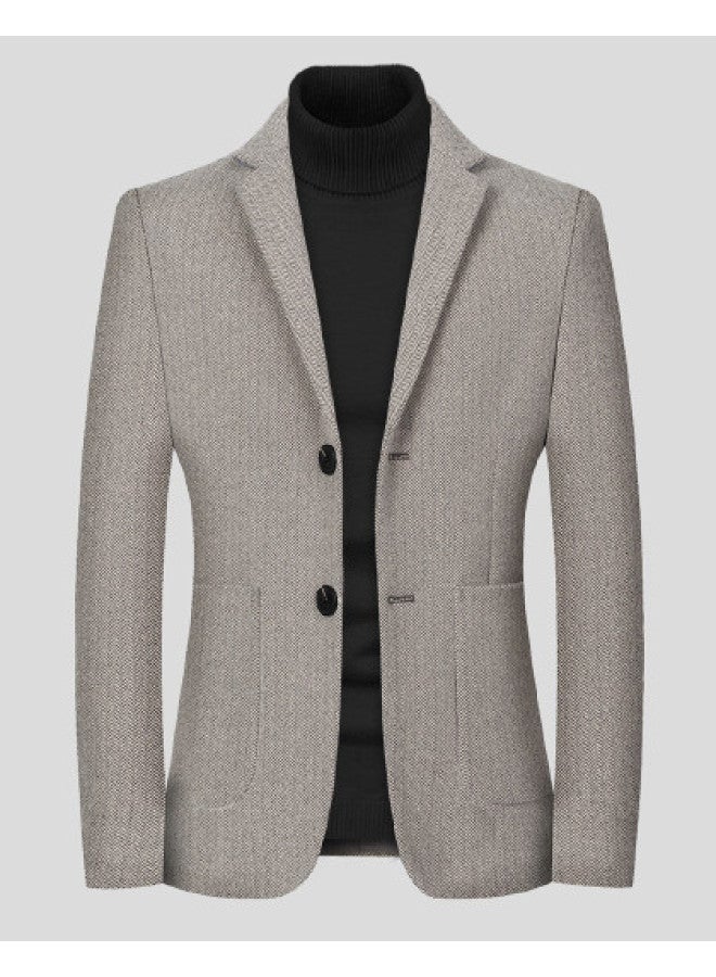 Tucano 33.7 Wool Blend Autumn/winter Tweed Coat - Notch Lapel Long Sleeve Business Casual Commuting Warm Suit Jacket - Image 1