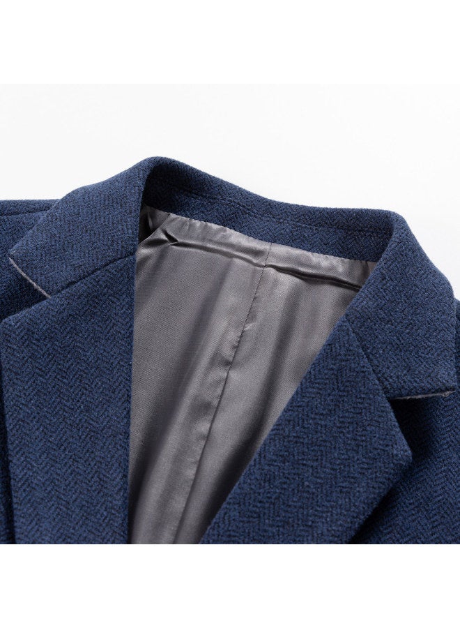 Tucano 33.7 Wool Blend Autumn/winter Tweed Coat - Notch Lapel Long Sleeve Business Casual Commuting Warm Suit Jacket - Image 5