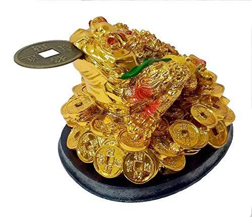 GJ Feng Shui Tri Leg Frog or Money Frog or Money Toad for Wealth Luck - Image 1
