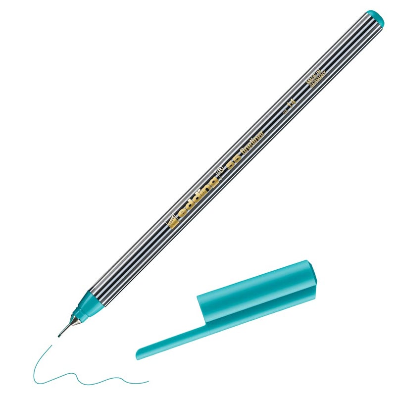 edding 55  fineliner  turquoise  1 pen  03 mm nib  colour pen for writing drawing underlining illustrating  for children and adults at school and in the home or office