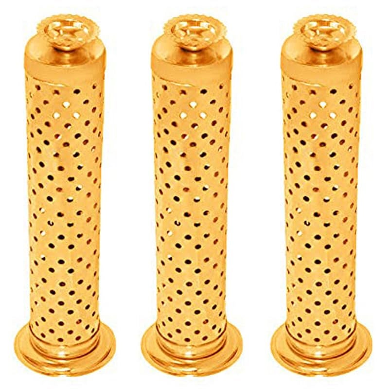 Mini House Stainless Steel Agarbatti Stand with Ash Catcher Dhoop Stand Holder Incense Stick Holder for Pooja Home Office Temple Made in India Pack of 3 Gold