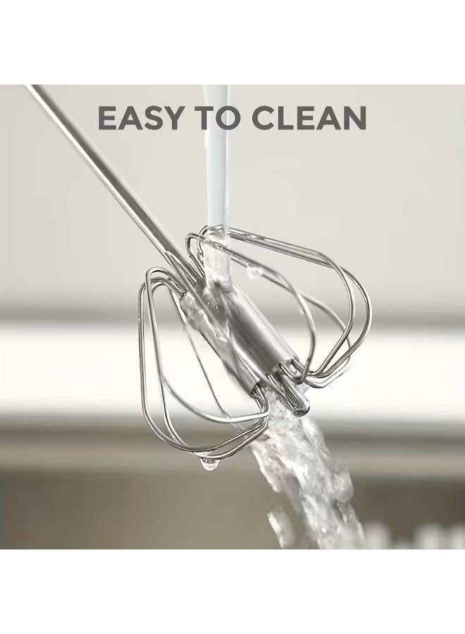 خفاقة يدوية متعددة الوظائف من الفولاذ المقاوم للصدأ وخافقة حليب - خلاط يدوي للخبز والبيض والقشدة - أدوات مطبخ أساسية - Image 4