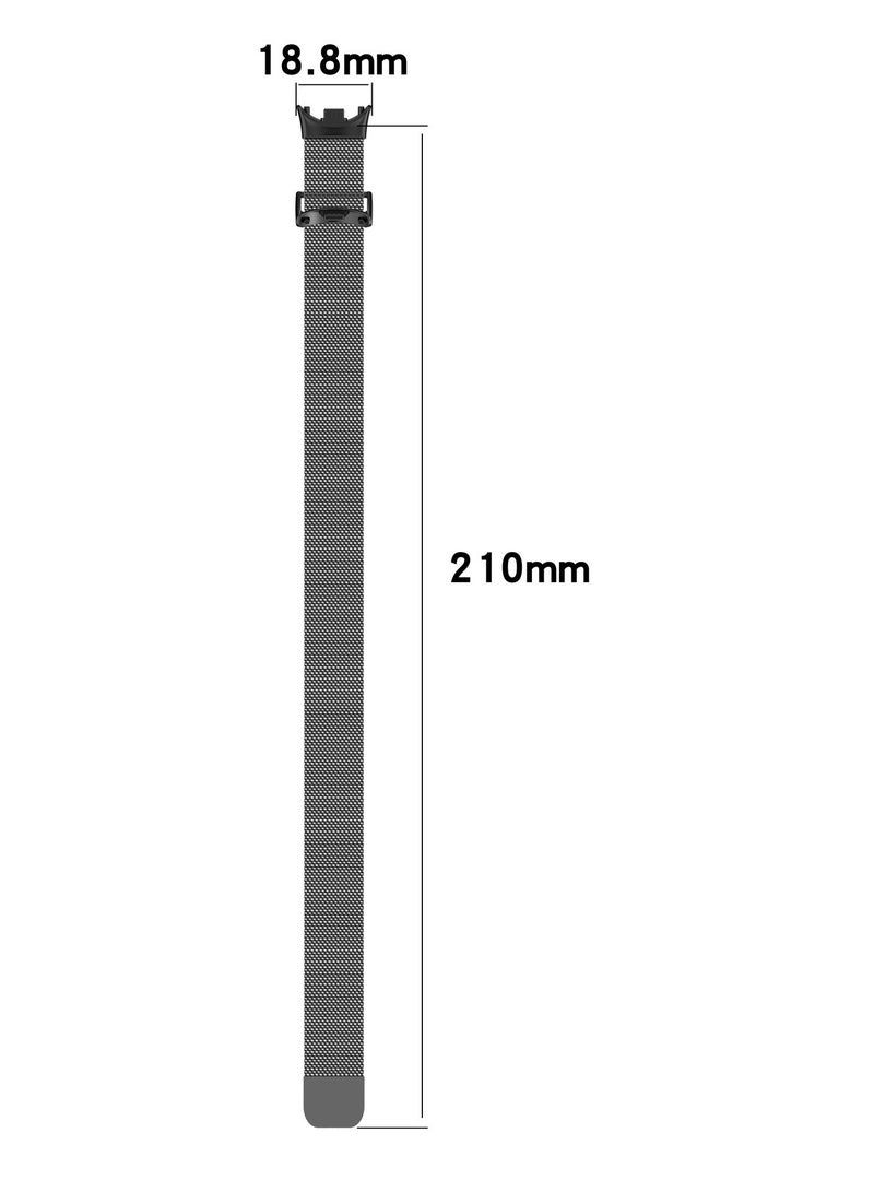 HablTech Milanese Loop Stainless Steel Metal Strap for Xiaomi Mi Band 10 9 8 Bracelet Replacement Watch Band Silver Durable Everyday Wear Accessories - Image 4